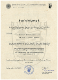 Certifikát kvality OTTO-GRAF-INSTITUT, Universitet Stuttgart